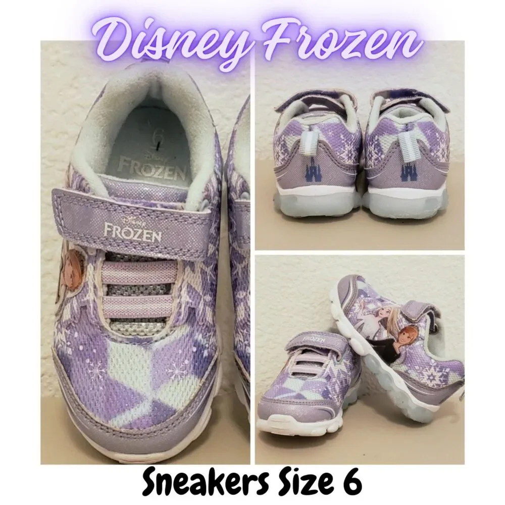 Disney Frozen Girl Sneakers Size 6 - Picture 1 of 7